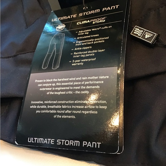 NWT Adidas ClimaProof Storm MRetCDDYPT Black Golf Pants Mens 2XL - Picture 6 of 7